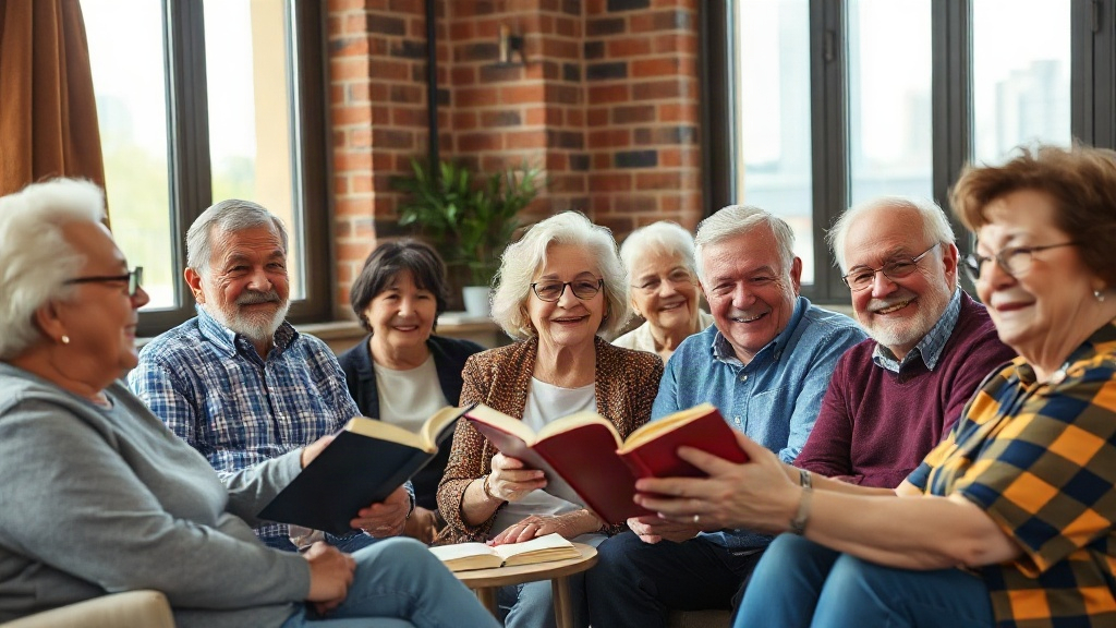 Maplewood Seniors Society members together (AI-generated illustration, demo only)